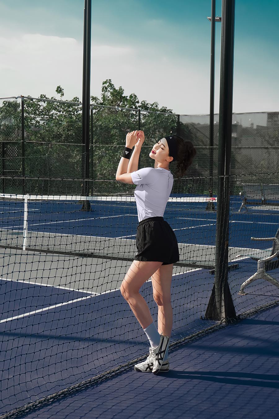 Áo thun thể thao nữ vạt bầu - Tím Pastel - Fitme Sportswear