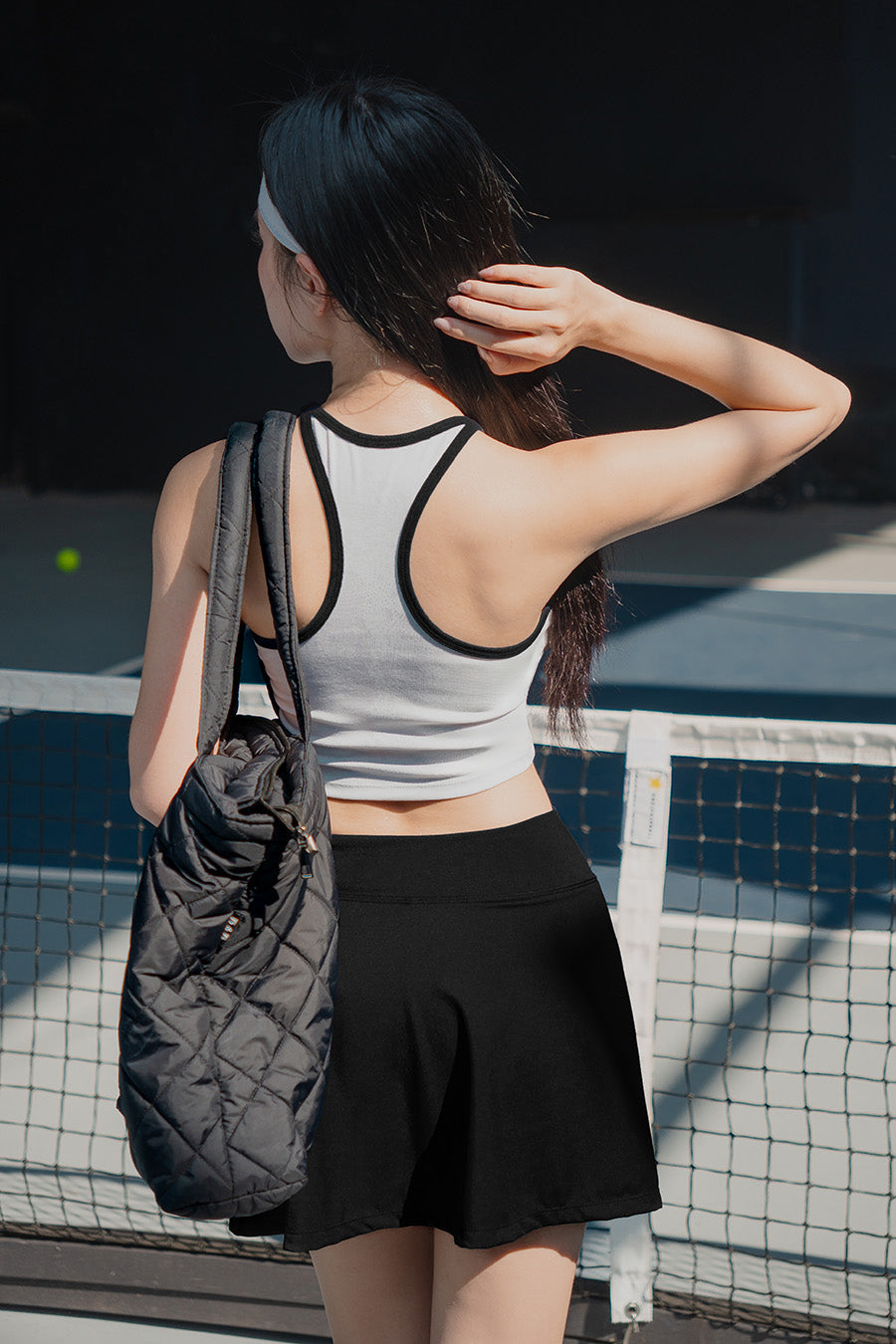 Áo pickleball tennis dáng croptop nữ Fitme GOC - ASPV01 - Trắng viền đen - Fitme Sportswear