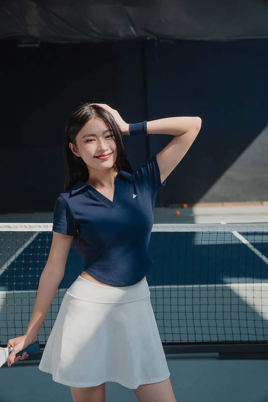 Áo polo thể thao nữ Fitme GOC chất cotton - APLT01 - Navy - Fitme Sportswear