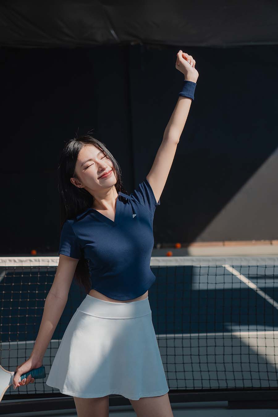 Áo polo thể thao nữ Fitme GOC chất cotton - APLT01 - Navy - Fitme Sportswear