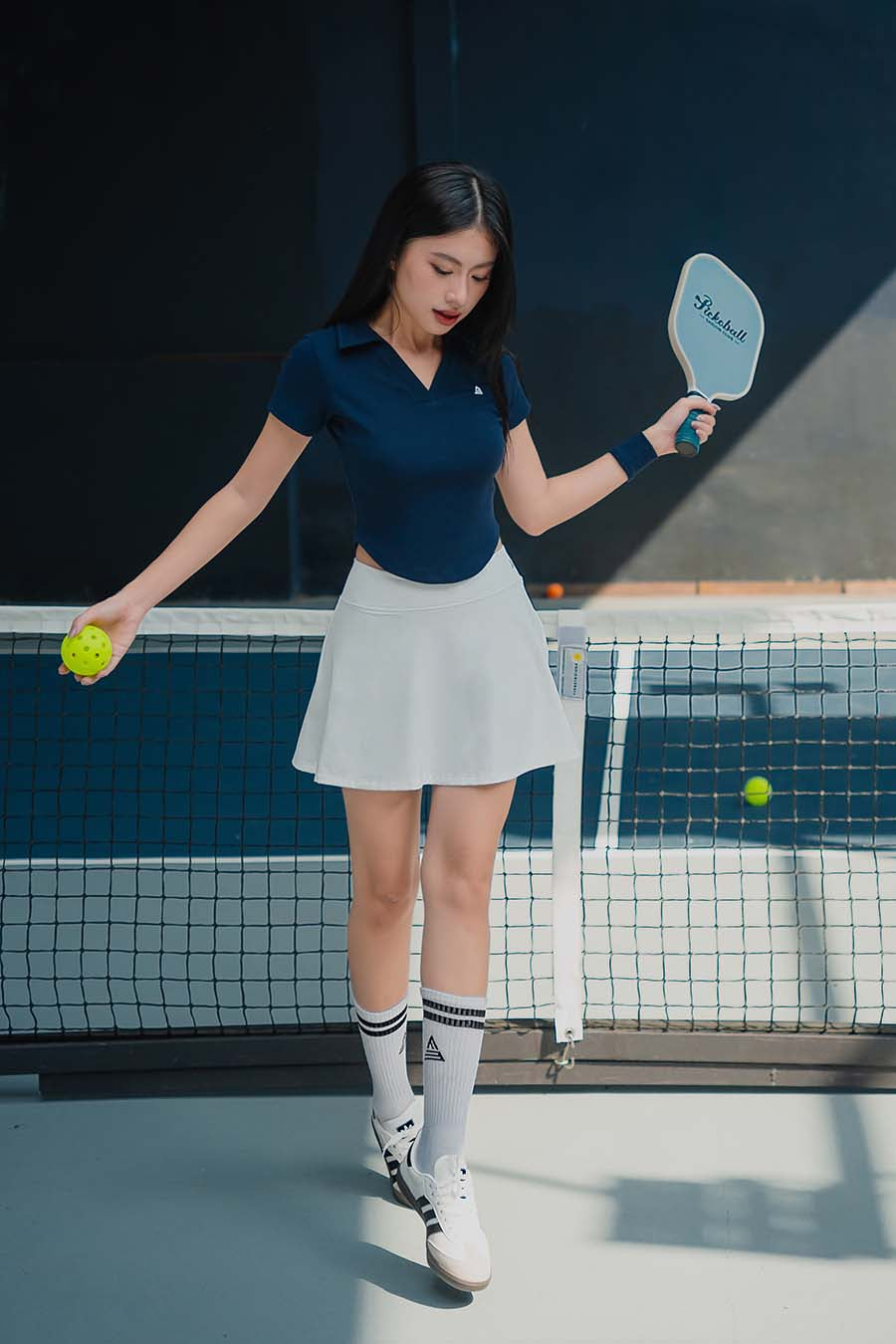 Áo polo thể thao nữ Fitme GOC chất cotton - APLT01 - Navy - Fitme Sportswear