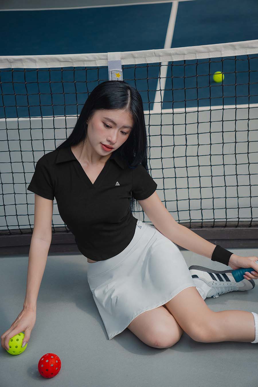 Áo polo thể thao nữ Fitme GOC chất cotton - APLT01 - Đen - Fitme Sportswear