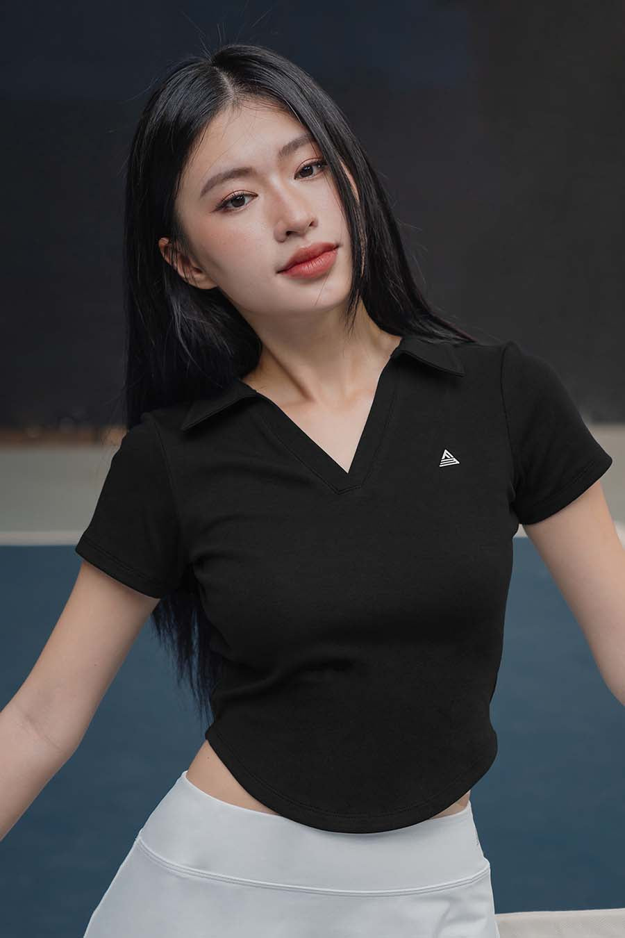 Áo polo thể thao nữ Fitme GOC chất cotton - APLT01 - Đen - Fitme Sportswear