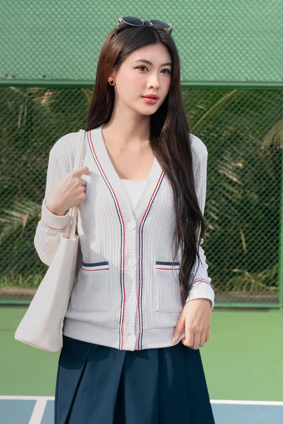 Áo khoác cardigan nữ Fitme EVOKE CE ACTD01 Xám tiêu