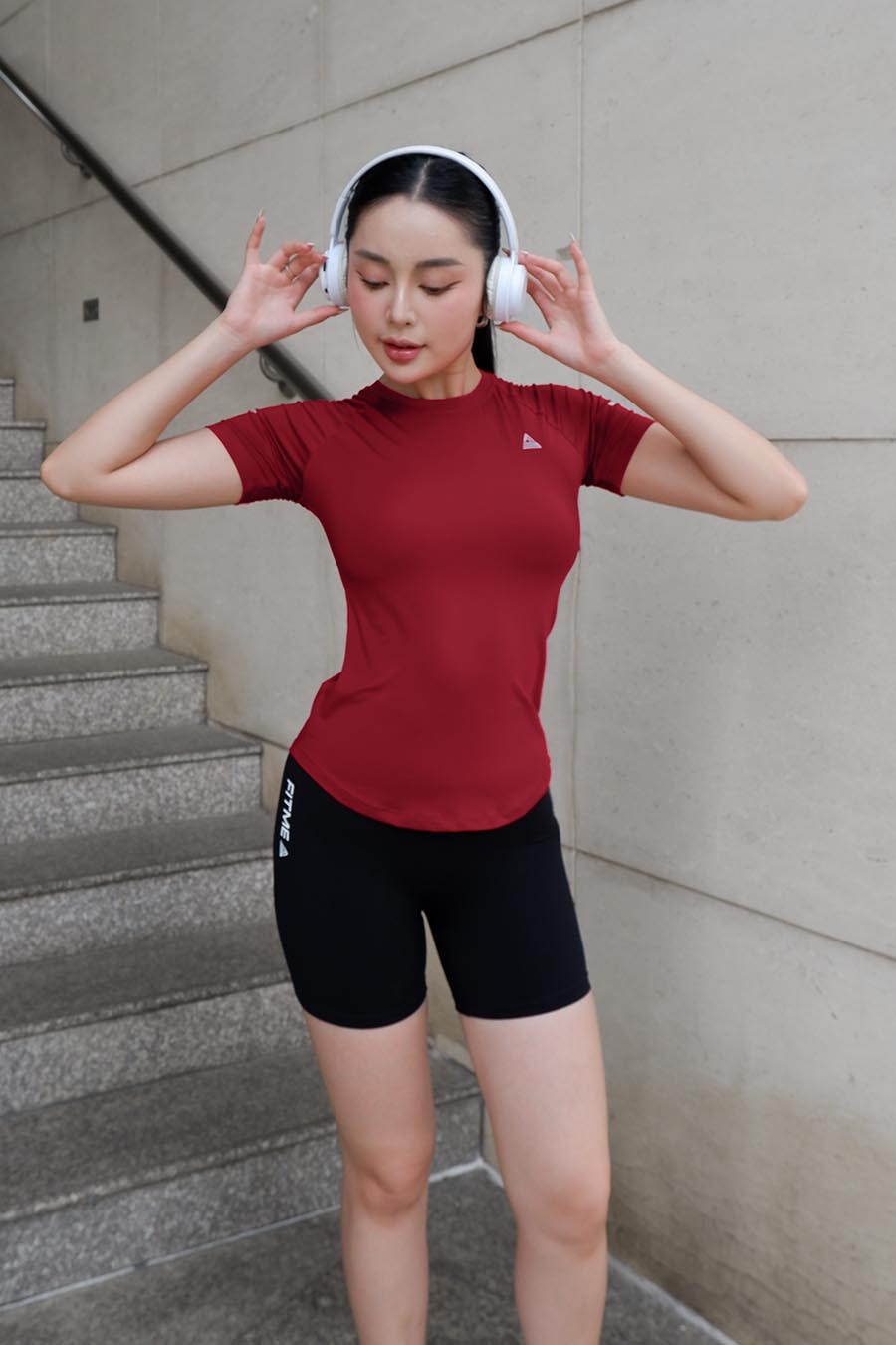 Áo thun thể thao nữ vạt bầu - Đỏ - Fitme Sportswear