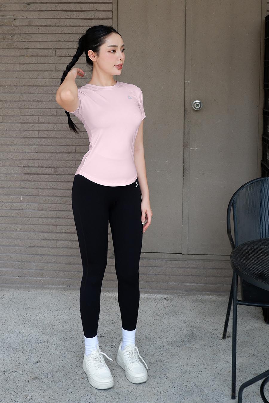 Áo thun tập gym nữ Sigma - Hồng Pastel - Fitme Sportswear