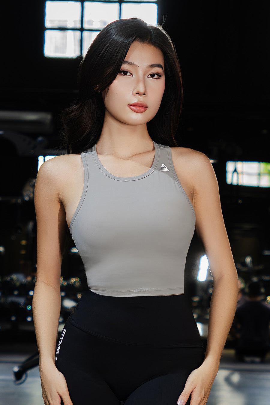 Áo croptop tập gym yoga nữ Fitme Meta - ACRT - Dark Grey - Fitme Sportswear