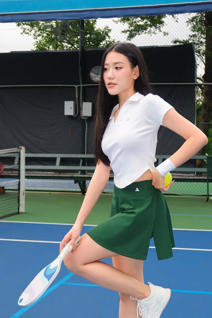 Chân váy ngắn thể thao nữ Fitme GOC - VSFM01 - Wimbledon Green - Fitme Sportswear