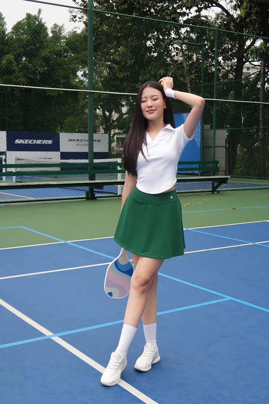 Chân váy ngắn thể thao nữ Fitme GOC - VSFM01 - Wimbledon Green - Fitme Sportswear