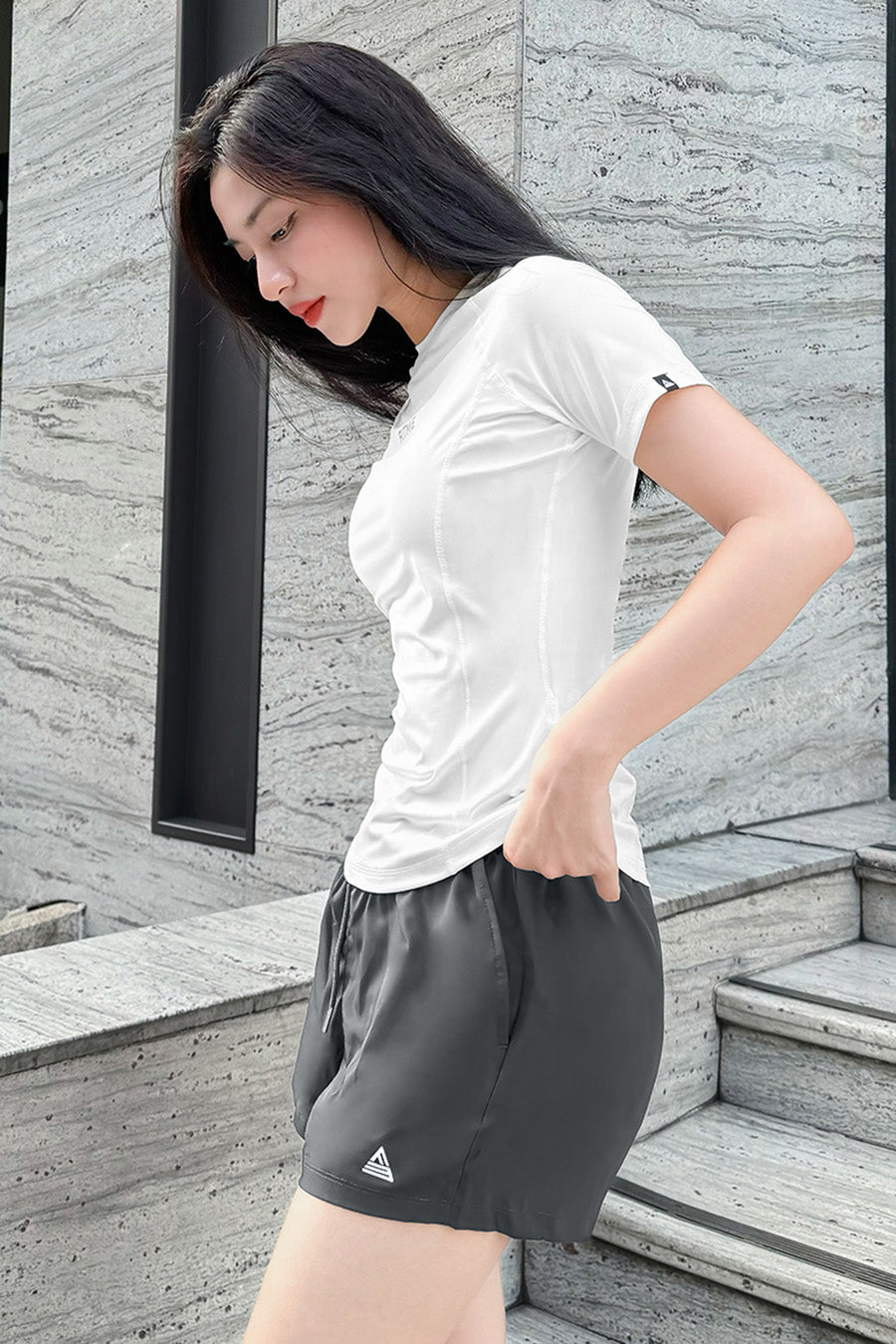Áo tập gym yoga nữ chơi tennis pickleball Fitme Simple - ATSP01 - Trắng - Fitme Sportswear
