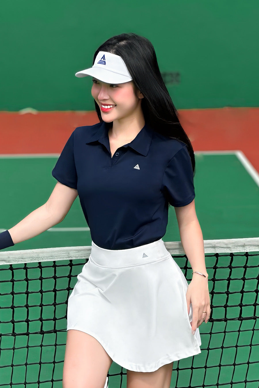 Áo polo thể thao nữ Fitme GOC chất cotton - APLT02 - Navy - Fitme Sportswear