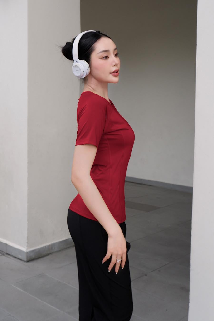 Áo thun tập gym nữ Sigma - Đỏ - Fitme Sportswear