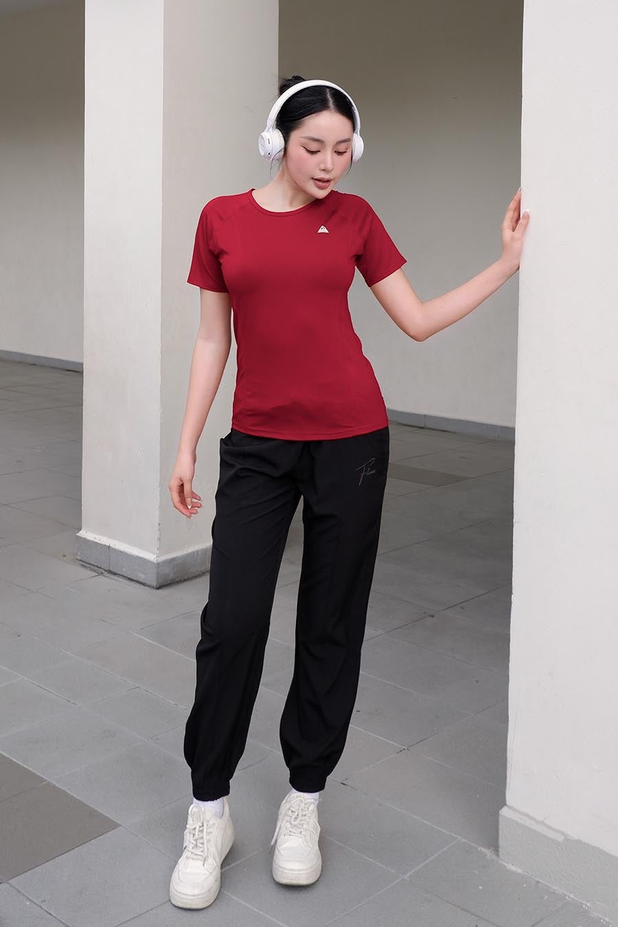 Áo thun tập gym nữ Sigma - Đỏ - Fitme Sportswear