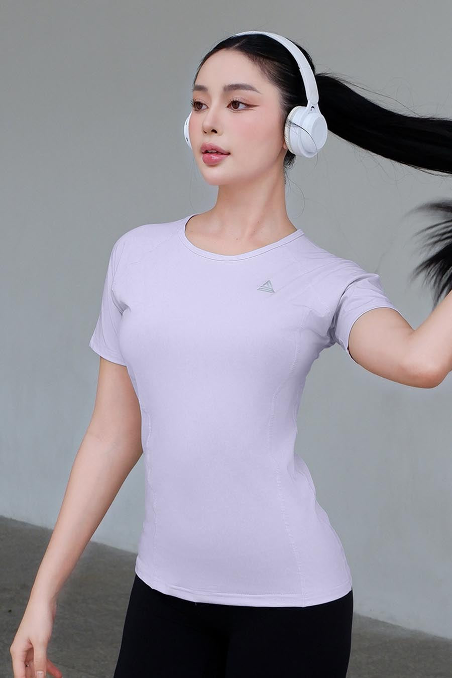 Áo thun tập gym nữ Sigma - Tím Pastel - Fitme Sportswear