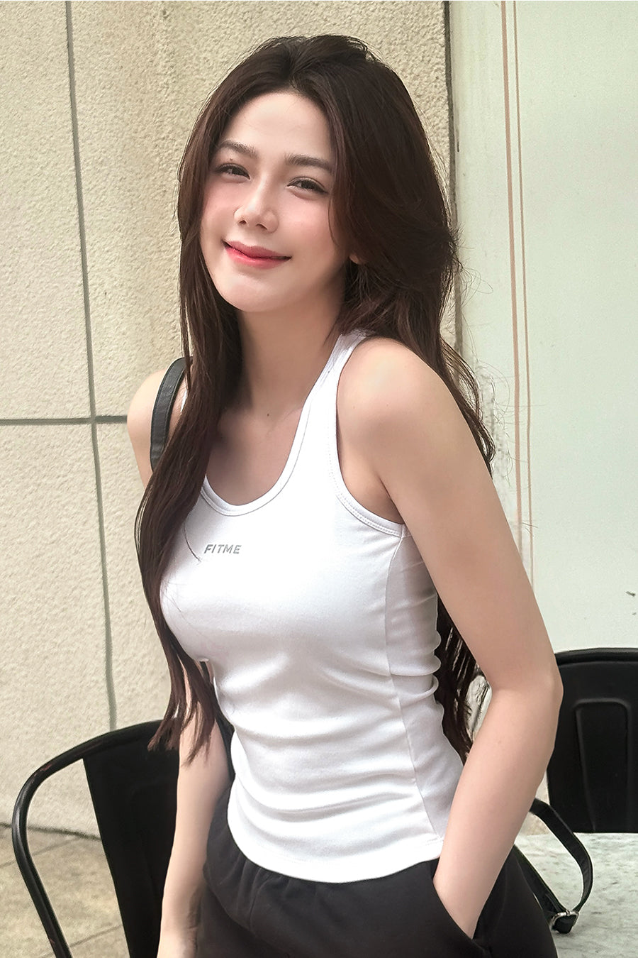 Áo ba lỗ tập gym yoga nữ Fitme - ABLN01 - Trắng - Fitme Sportswear