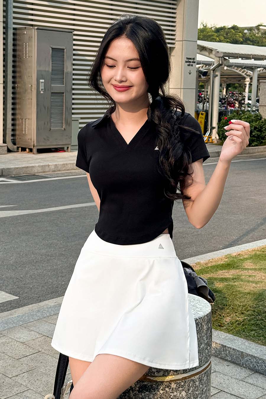 Chân váy ngắn thể thao nữ Fitme GOC - VSFM01 - Trắng - Fitme Sportswear