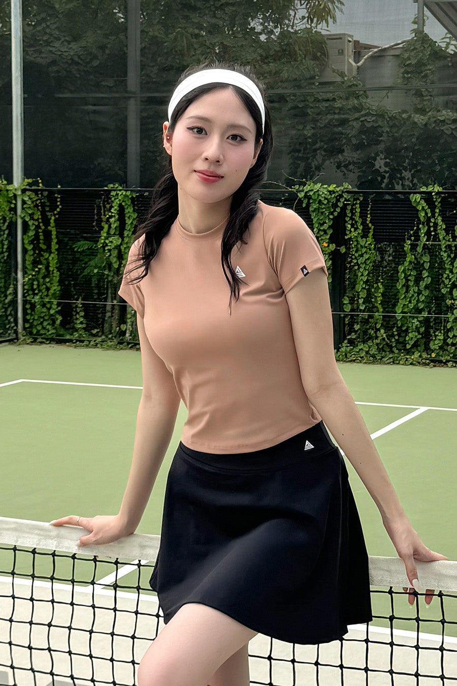 Áo tập tennis pickleball nữ tay ngắn Fitme - ACNB01 - Almond - Fitme Sportswear