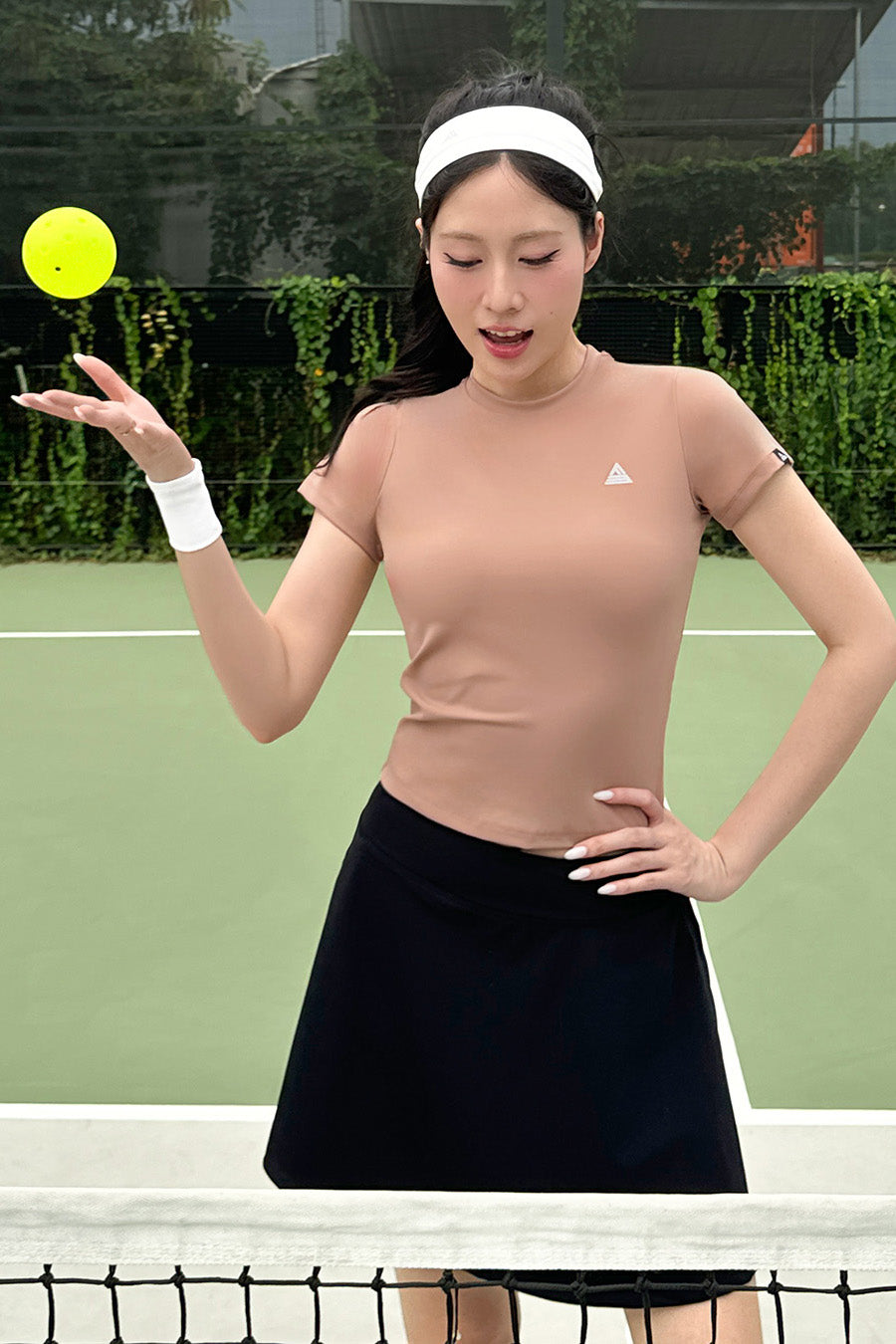 Áo tập tennis pickleball nữ tay ngắn Fitme - ACNB01 - Almond - Fitme Sportswear
