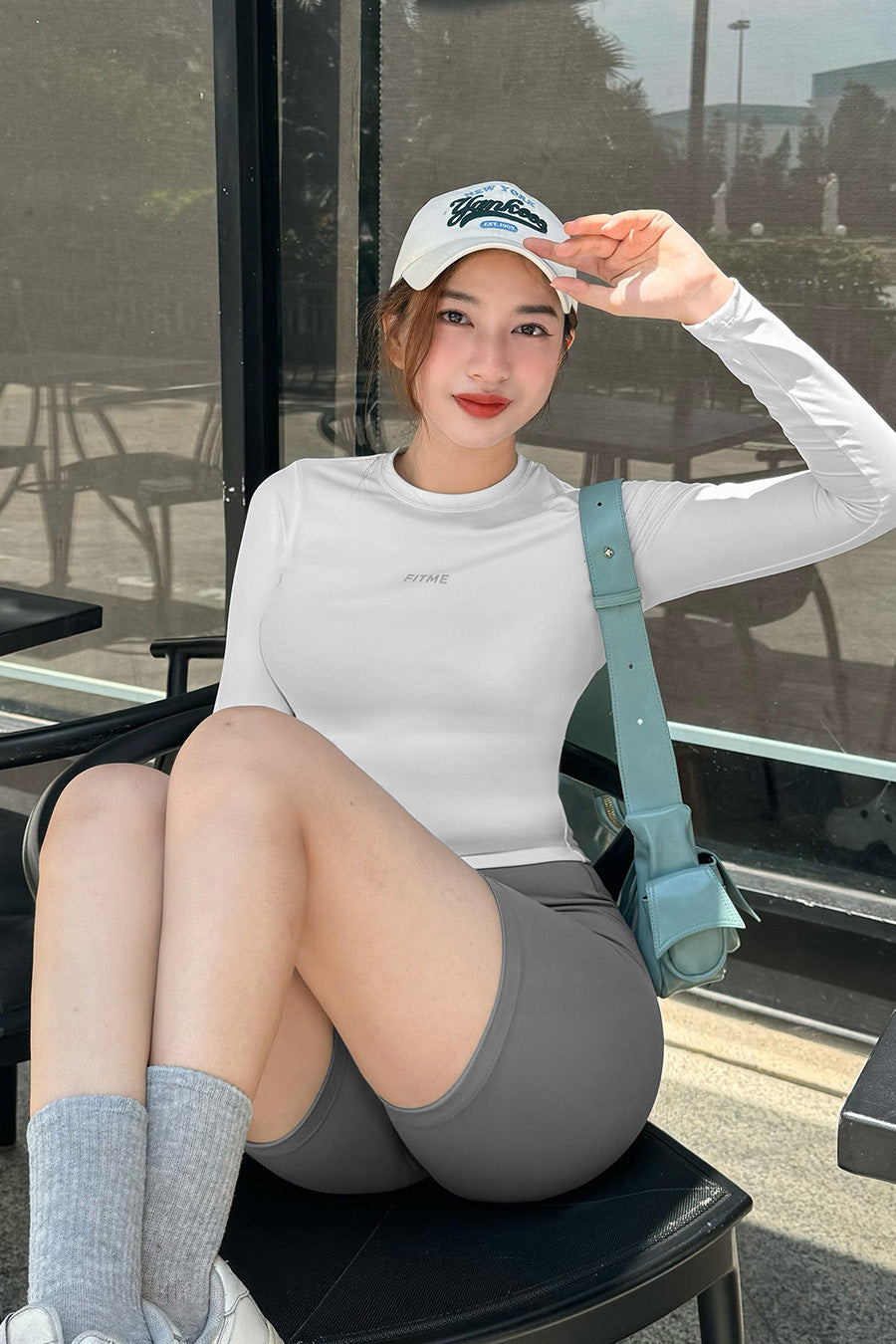 Áo tập gym nữ dài tay Fitme - ACDB01 - Trắng - Fitme Sportswear