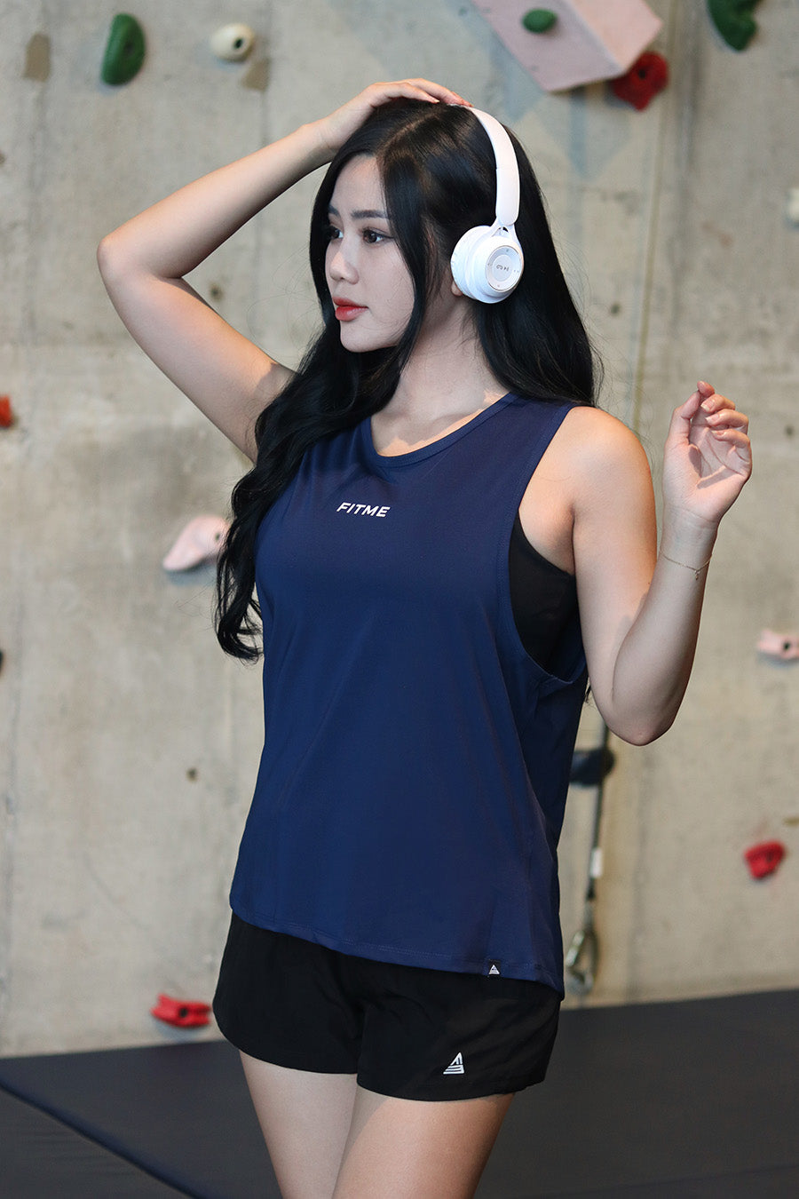 Áo tank top tập gym nữ Fitme Simple - ATTS01 - Navy - Fitme Sportswear