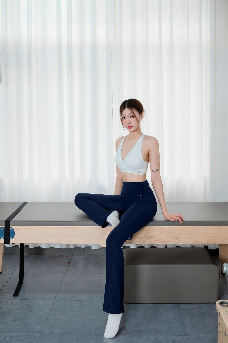 Quần legging ống loe Fitme Bloom QDBL01 - Navy