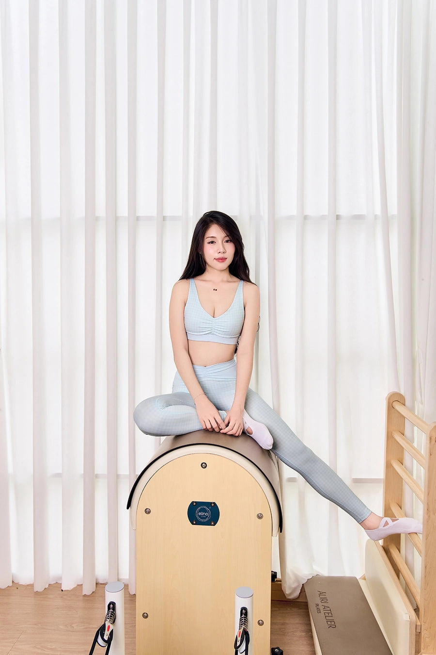 Quần legging Aura Gingham Princess QDSL01 - Xanh pastel - Fitme Sportswear