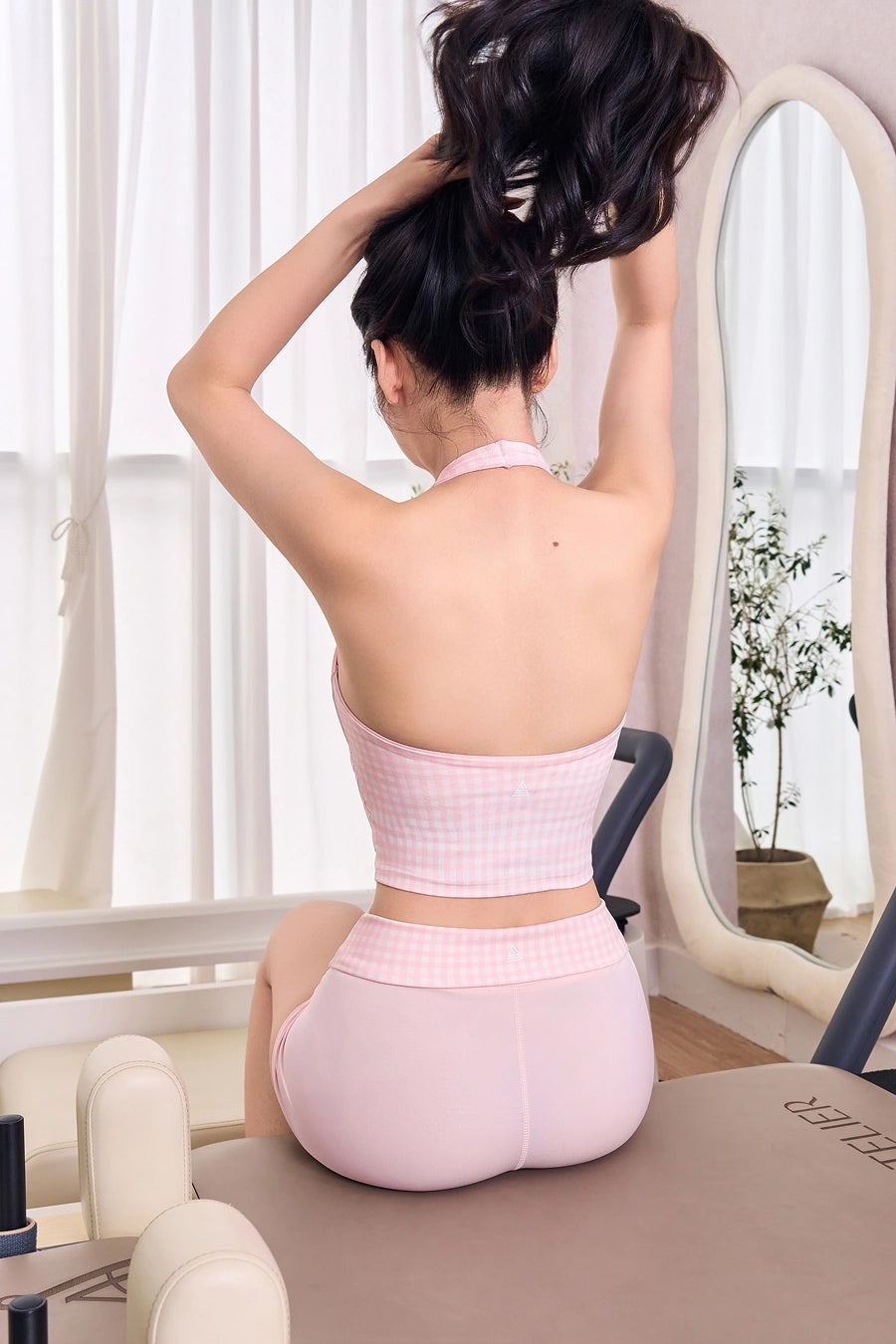 Quần đùi Sparkle Gingham Princess QNSL01 - Hồng Pastel