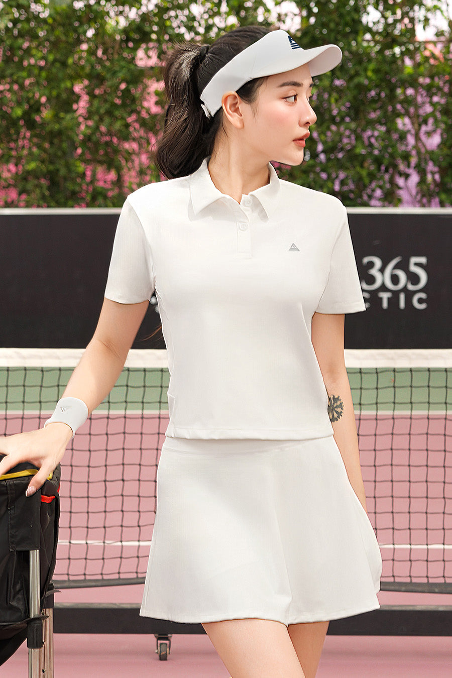 Áo polo thể thao nữ Fitme GOC chất cotton - APLT02 - Trắng - Fitme Sportswear
