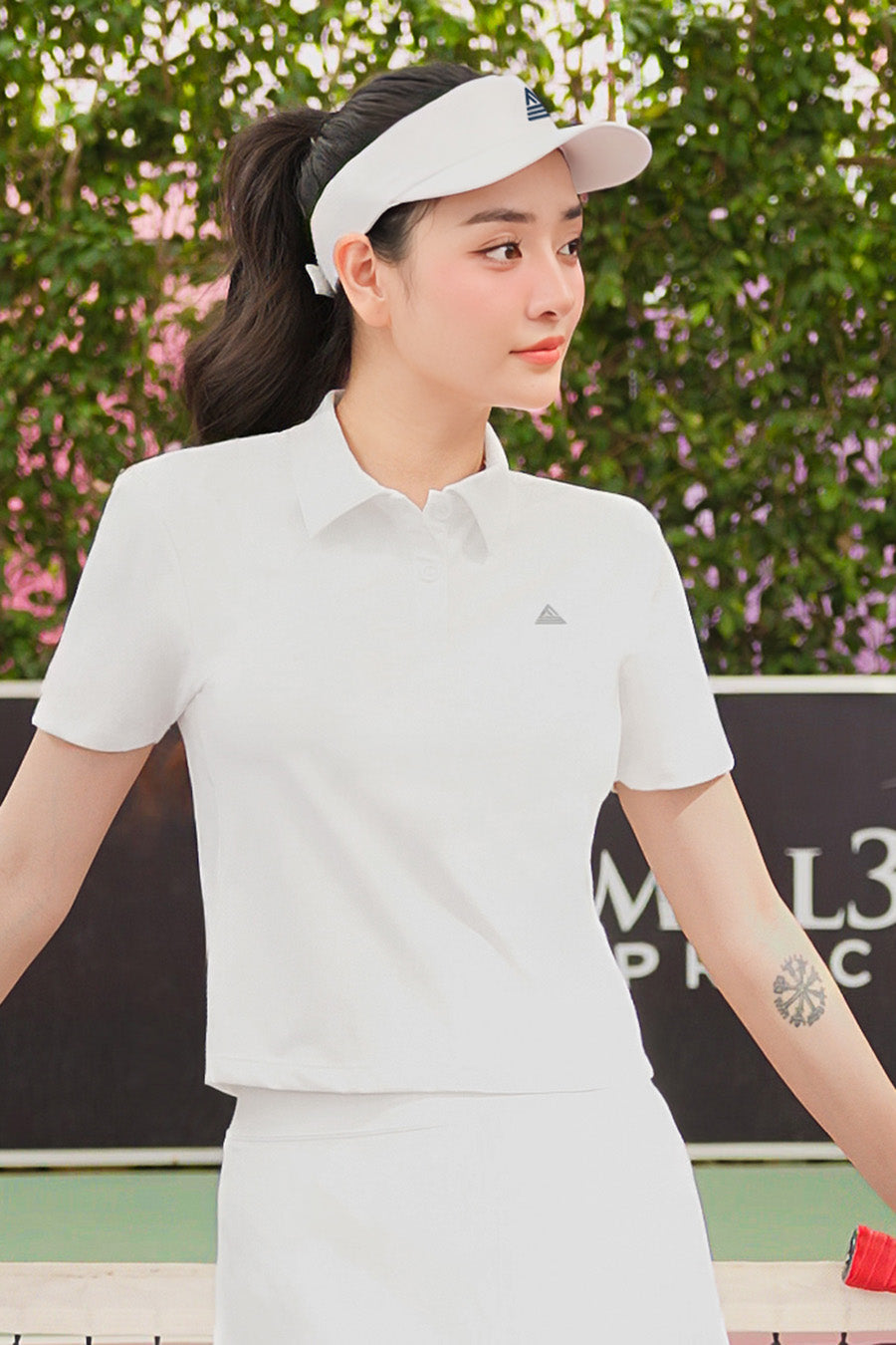 Áo polo thể thao nữ Fitme GOC chất cotton - APLT02 - Trắng - Fitme Sportswear