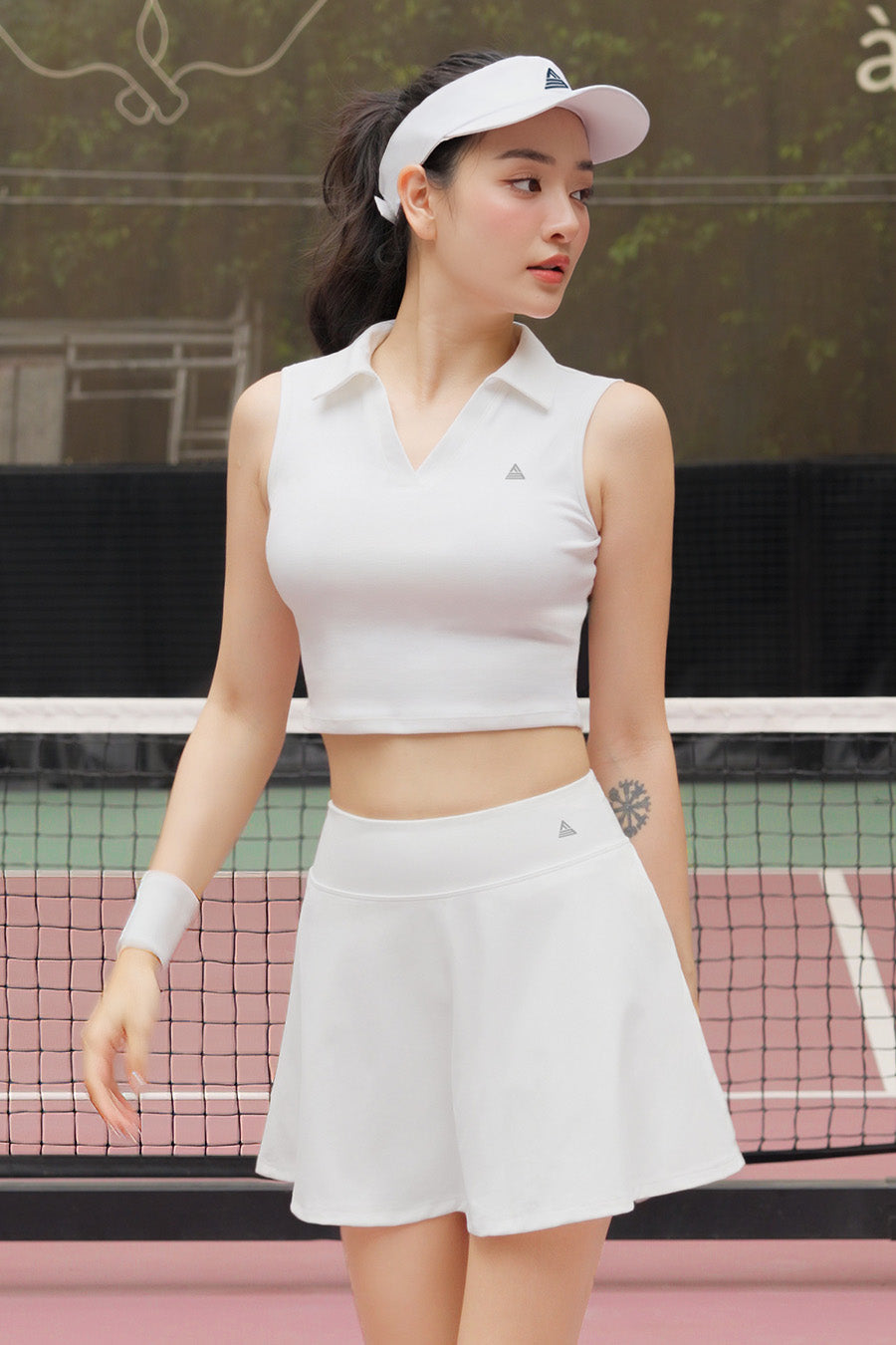 Áo polo sát nách pickleball tennis cầu lông nữ Fitme GOC - APSN01 - Trắng - Fitme Sportswear