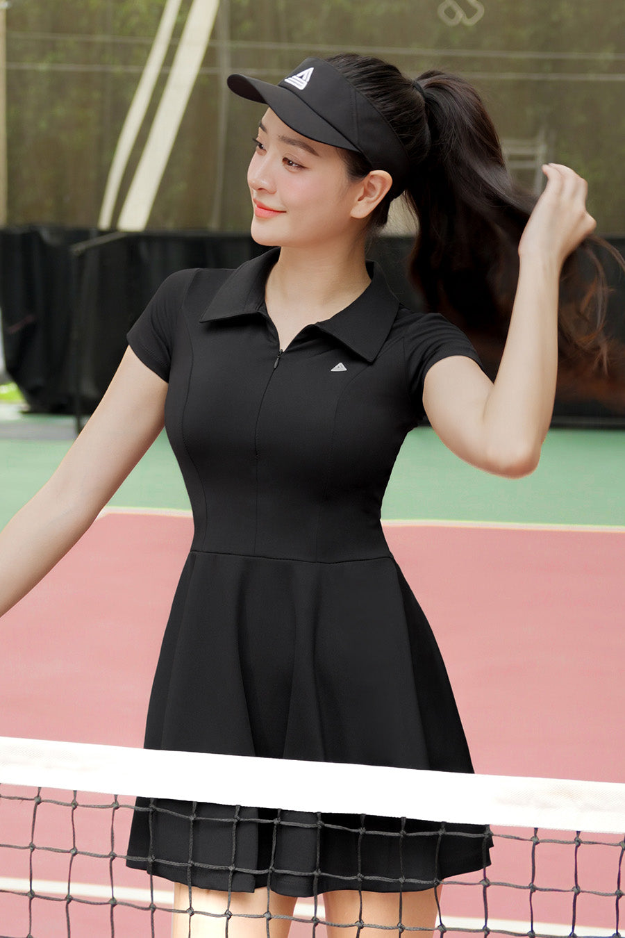 Áo polo thể thao nữ Fitme GOC chất cotton - APLT02 - Đen - Fitme Sportswear