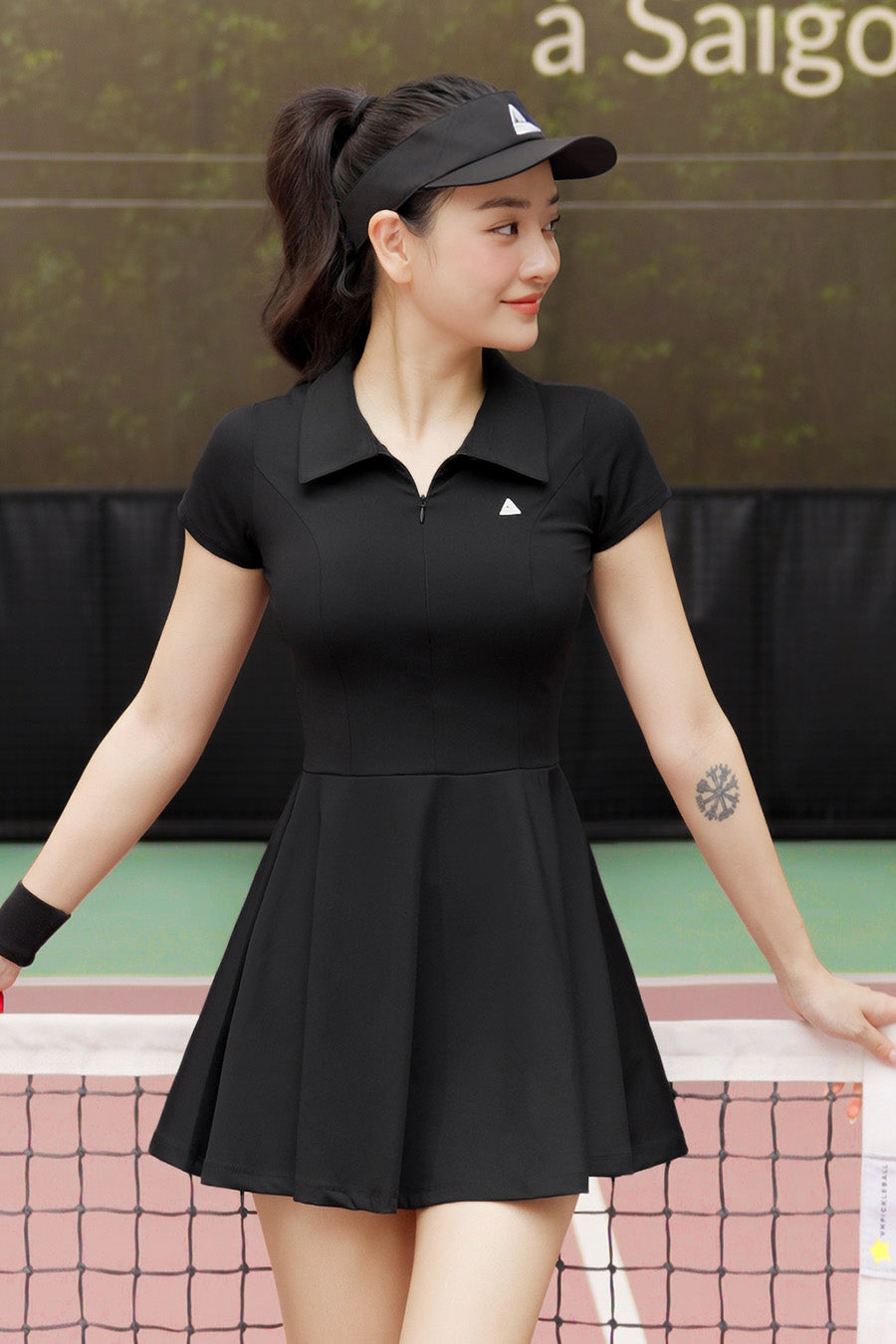 Áo polo thể thao nữ Fitme GOC chất cotton - APLT02 - Đen - Fitme Sportswear
