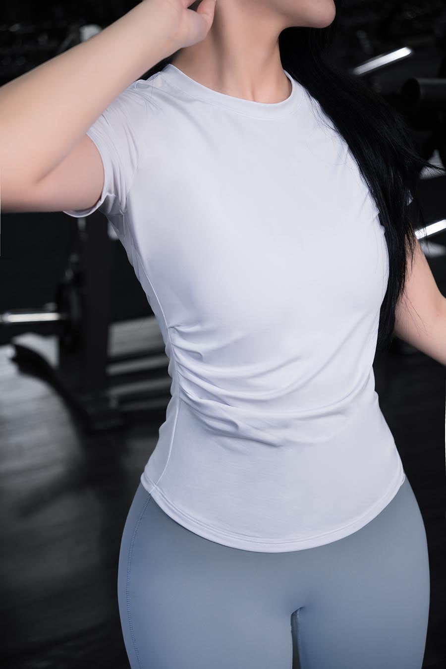 Áo thun gym nữ Fitme xếp ly - ATXL01 - Trắng - Fitme Sportswear