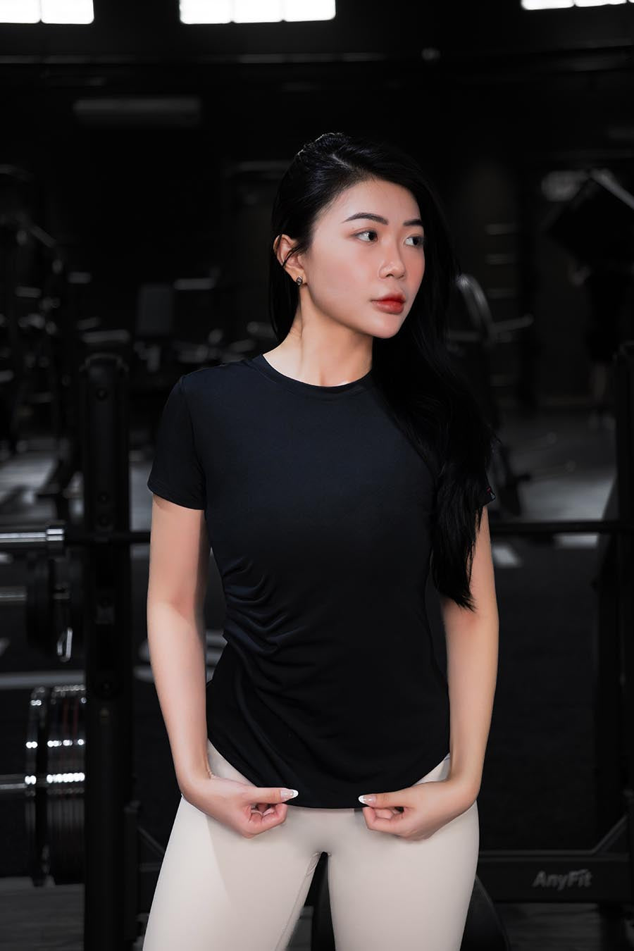 Áo thun gym nữ Fitme xếp ly - ATXL01 - Đen - Fitme Sportswear