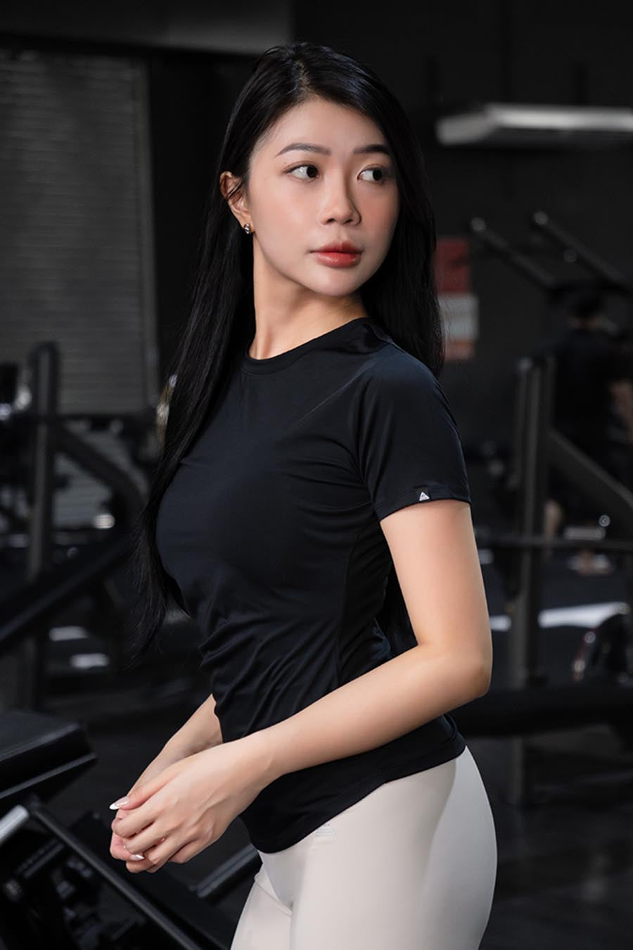 Áo thun gym nữ Fitme xếp ly - ATXL01 - Đen - Fitme Sportswear