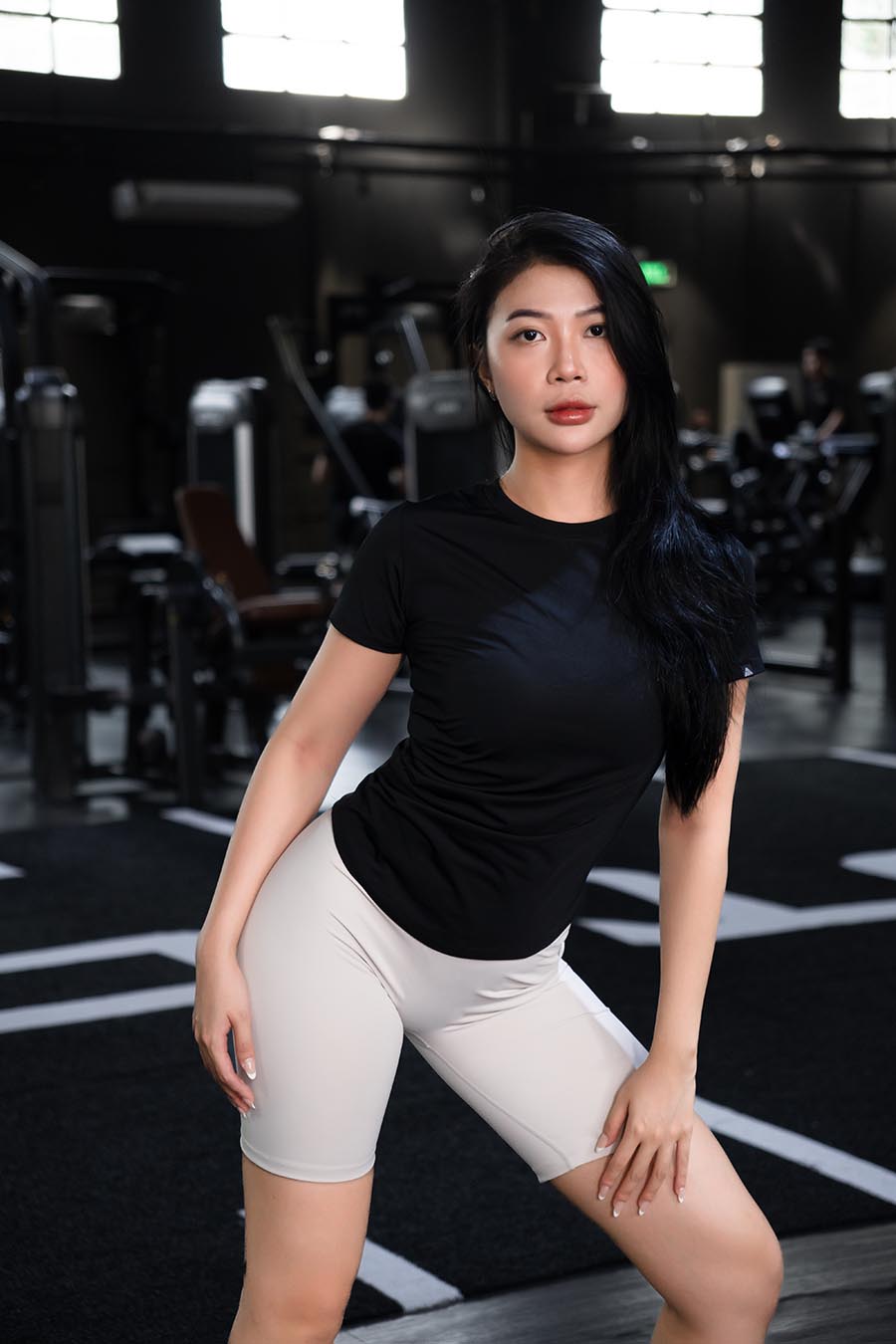 Áo thun gym nữ Fitme xếp ly - ATXL01 - Đen - Fitme Sportswear