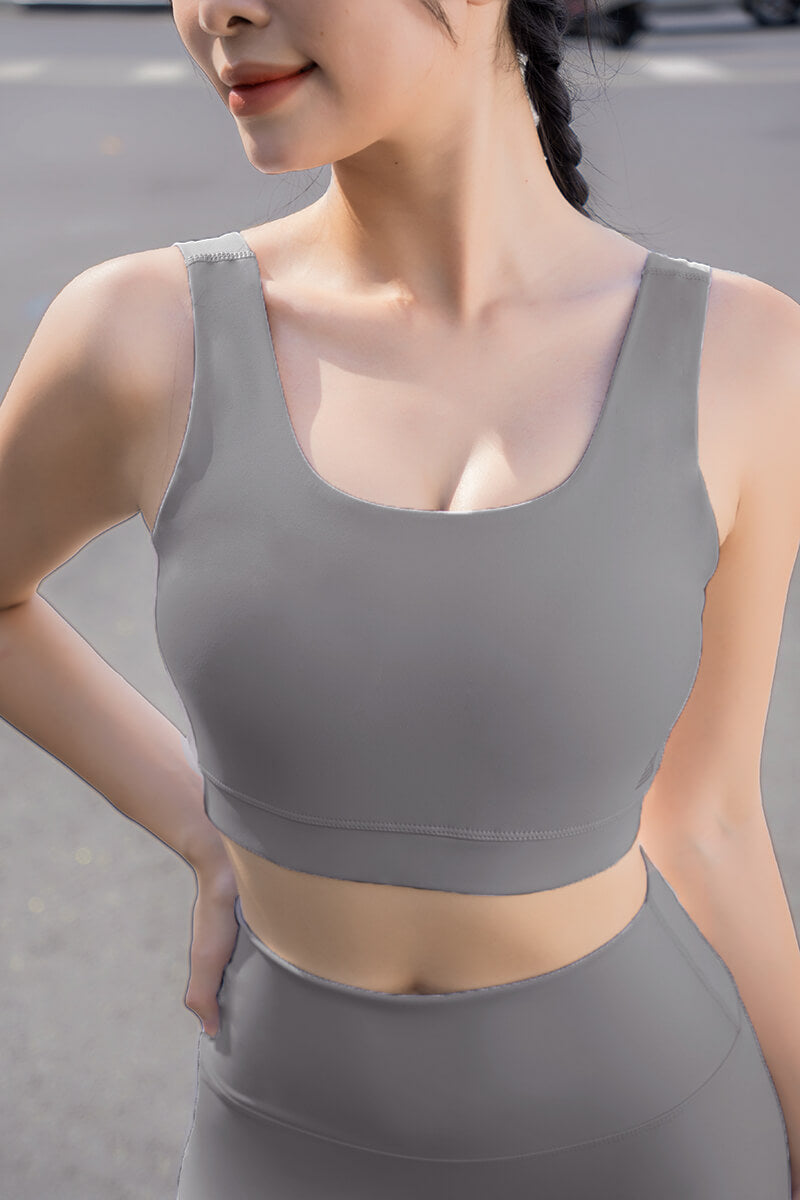 Áo bra tập gym yoga Zeta - Dark Grey - Fitme Sportswear