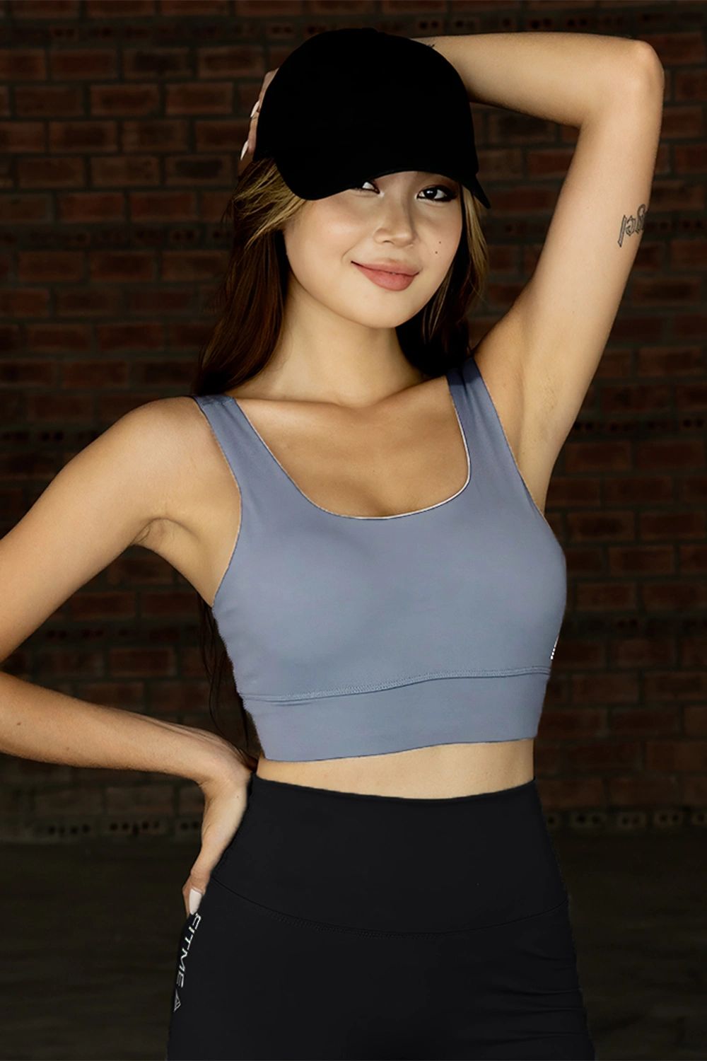 Áo bra tập gym yoga Zeta - Xám Xanh - Fitme Sportswear