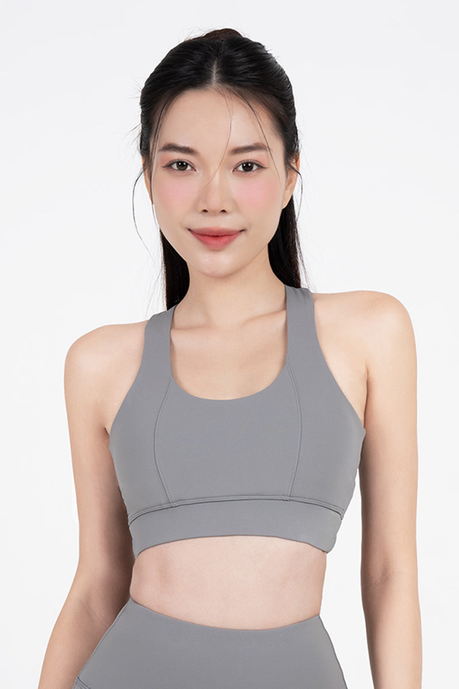 Áo bra tập yoga Racer Back Fitme Flow - BRRB - Dark Grey