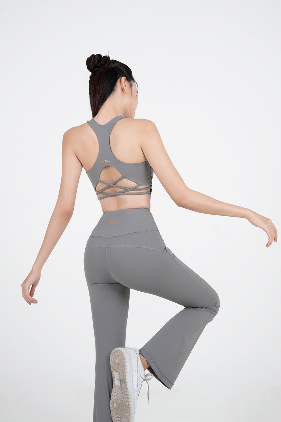 Áo bra tập yoga Racer Back Fitme Flow - BRRB - Dark Grey - Fitme Sportswear