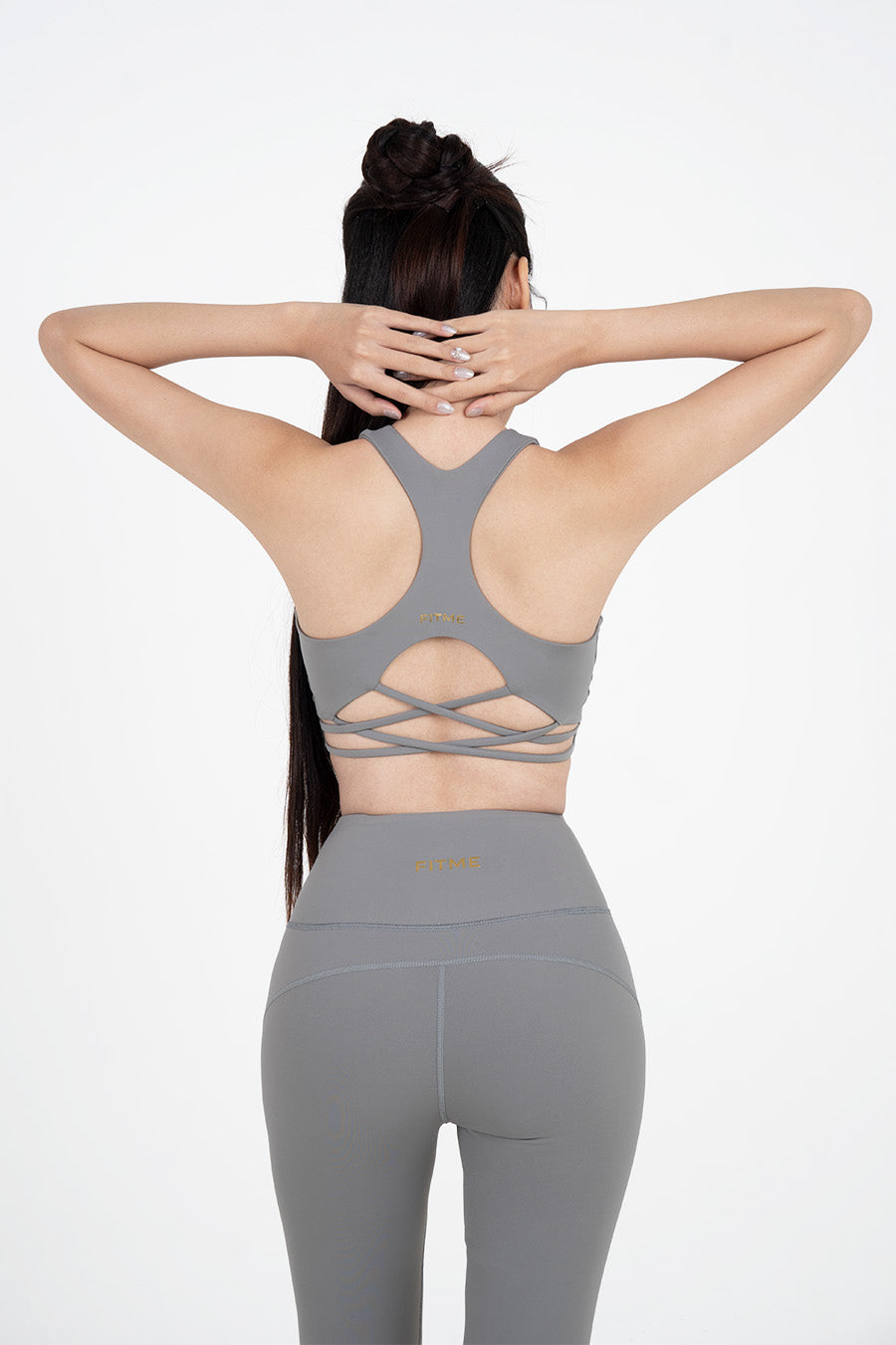 Áo bra tập yoga Racer Back Fitme Flow - BRRB - Dark Grey