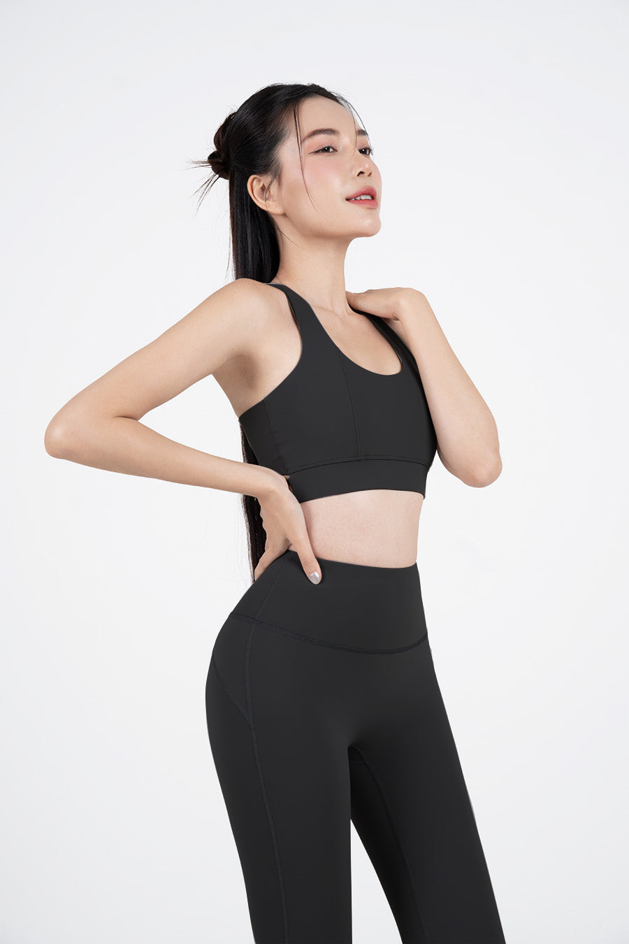Áo bra tập yoga Racer Back Fitme Flow - BRRB - Đen - Fitme Sportswear