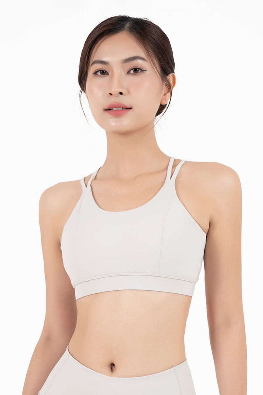 Áo bra tập yoga Strappy Back Fitme Flow - BRSB - Light Grey - Fitme Sportswear