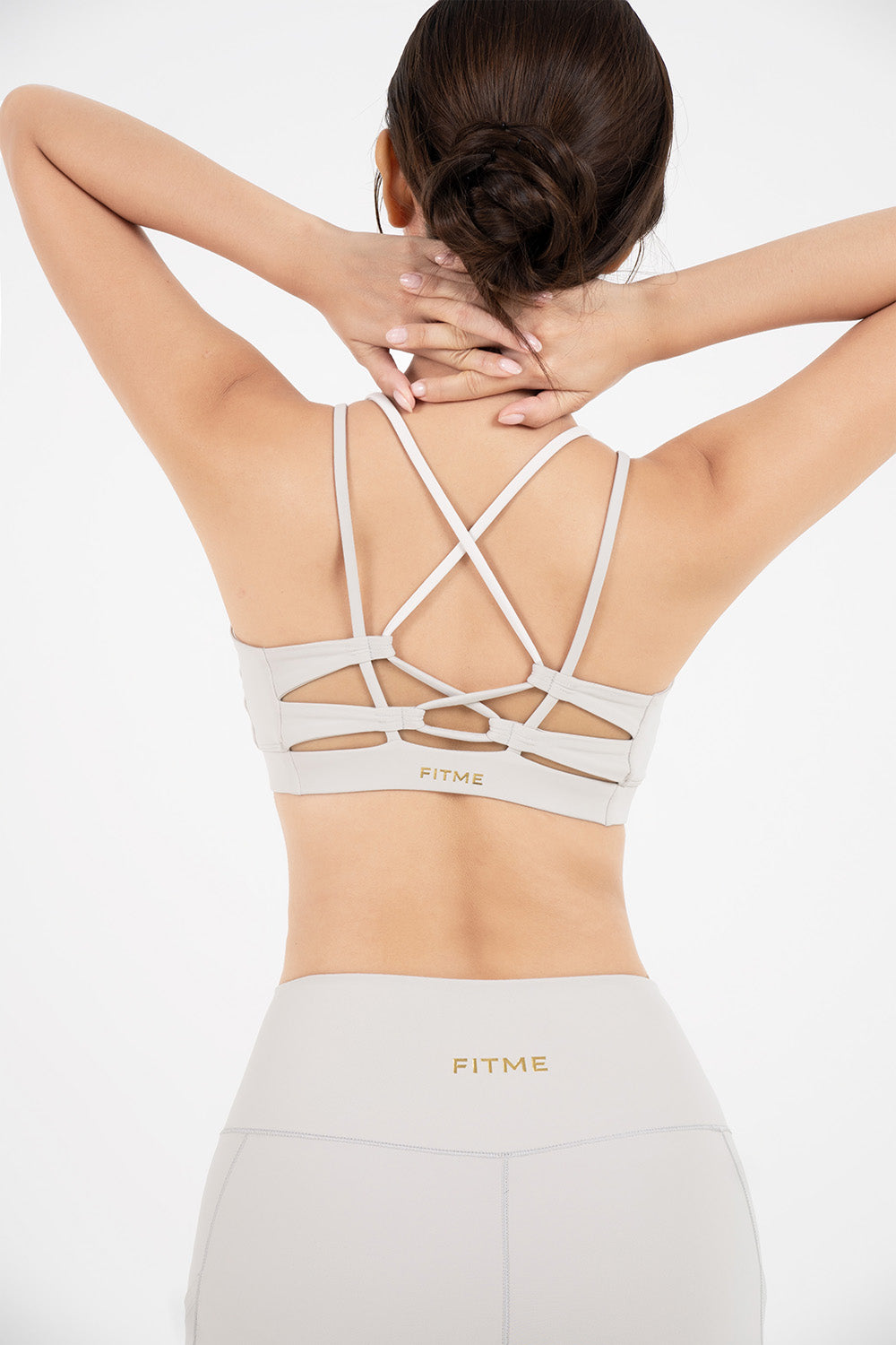 Áo bra tập yoga Strappy Back Fitme Flow - BRSB - Light Grey - Fitme Sportswear