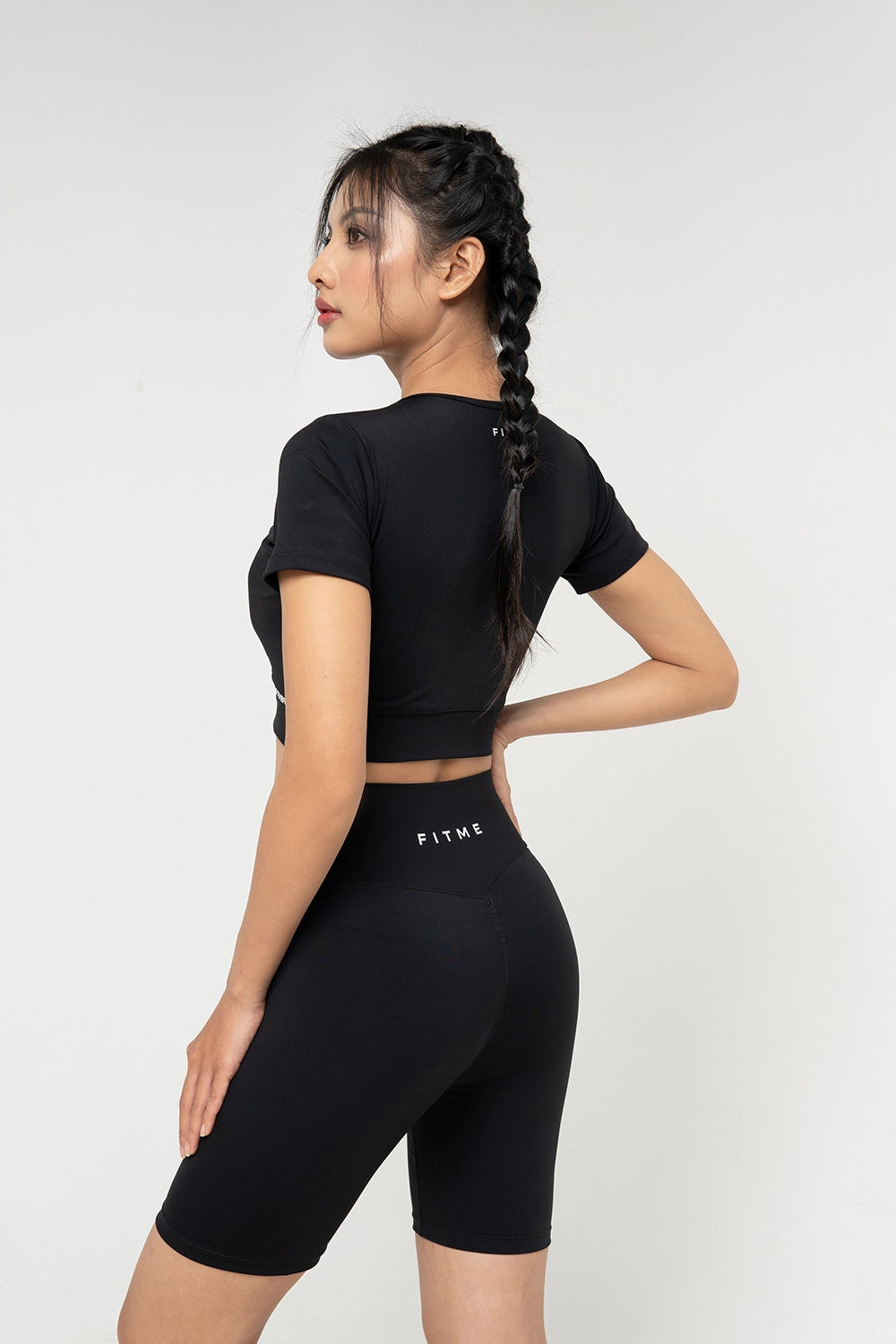 Áo croptop tập gym Cover23 - Đen - Fitme Sportswear