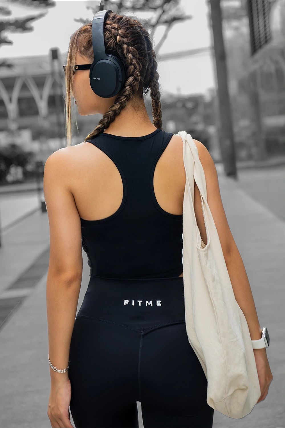 Áo croptop thể thao Meta - Đen - Fitme Sportswear
