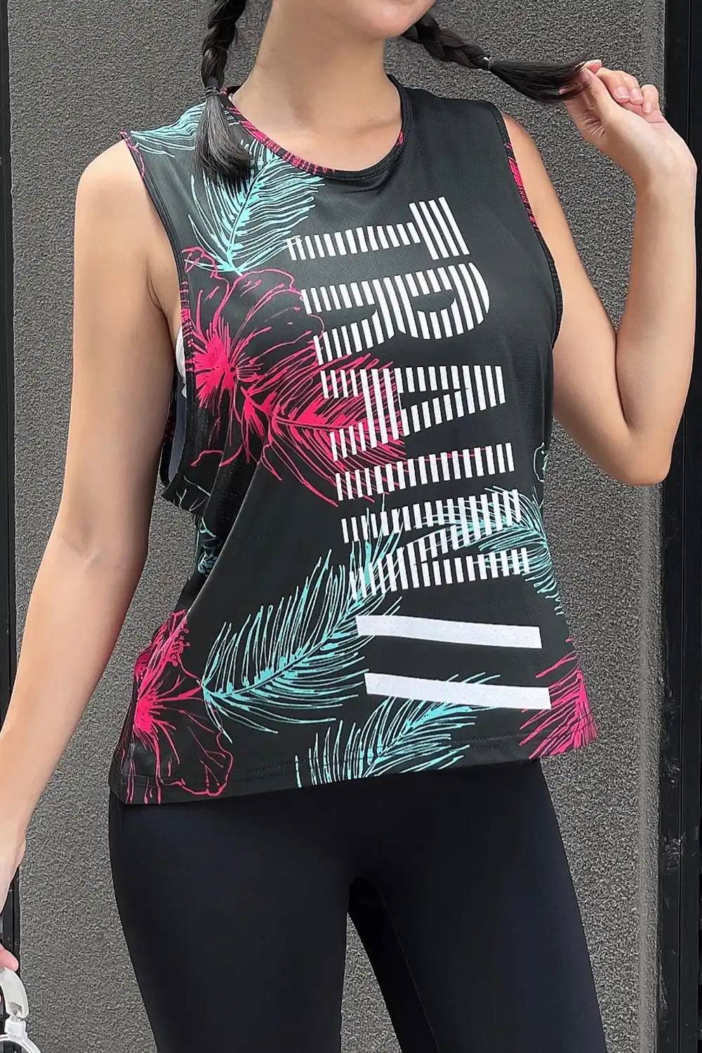 Áo tanktop thể thao nữ - Floral - Fitme Sportswear