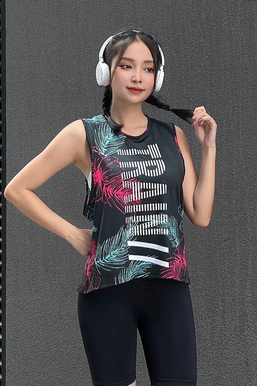 Áo tanktop thể thao nữ - Floral - Fitme Sportswear