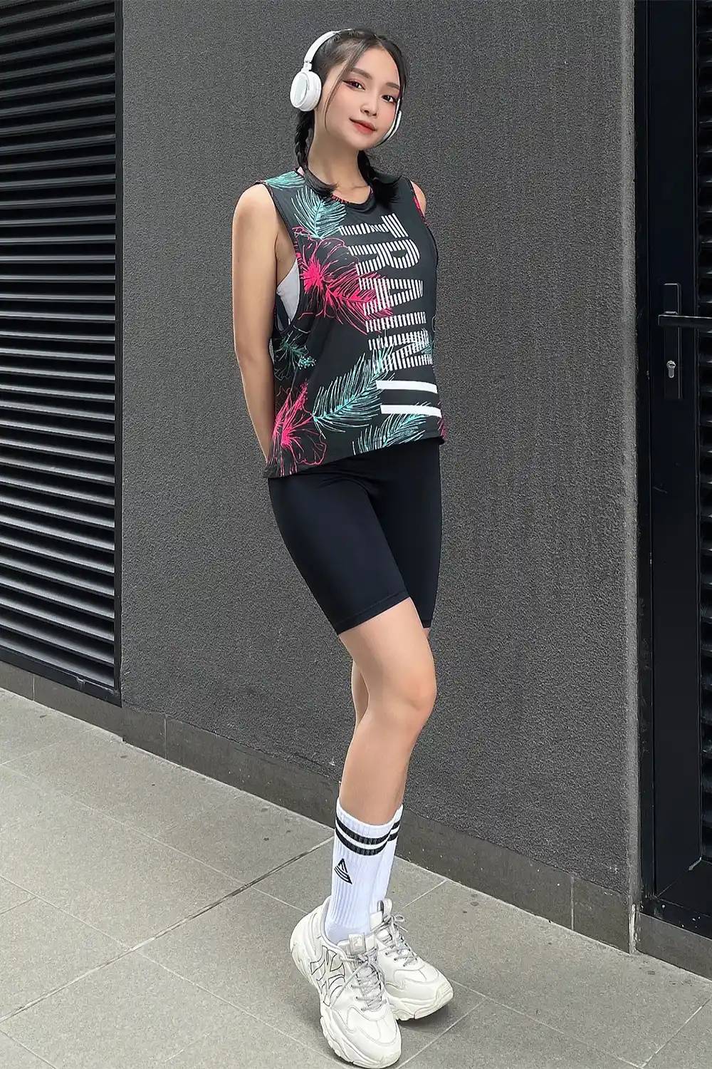 Áo tanktop thể thao nữ - Floral - Fitme Sportswear
