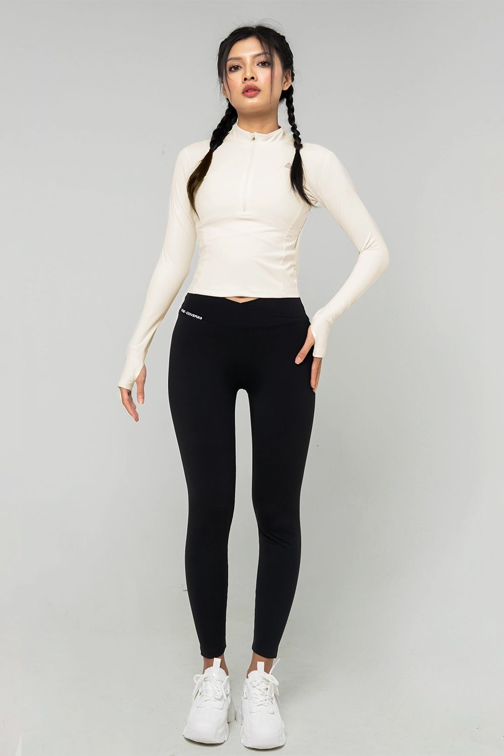 Áo tập gym tay dài Cover23 - Ivory - Fitme Sportswear